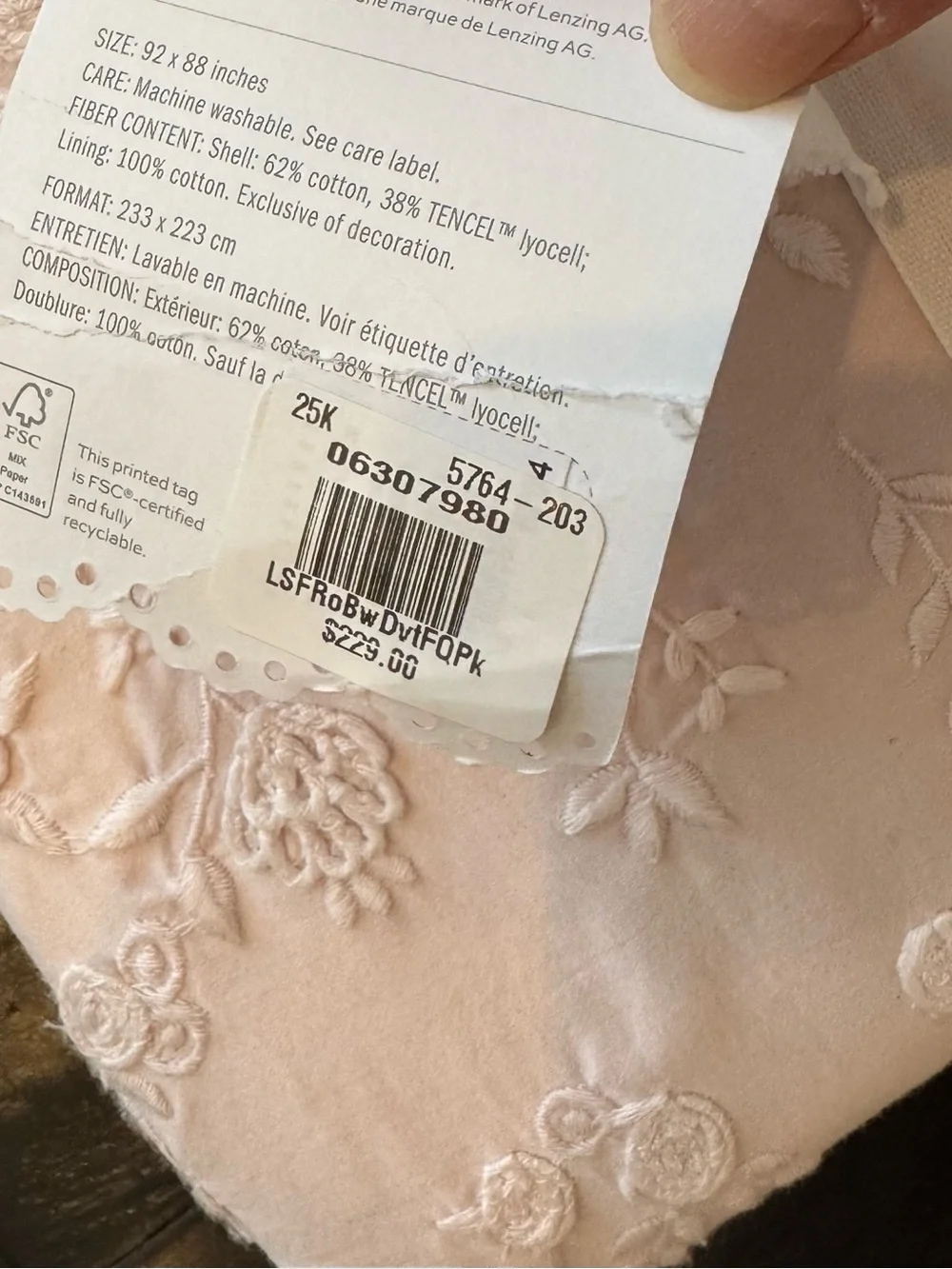 NWT LoveShackFancy Rococo Bow Duvet Cover Full/Queen Pottery Barn